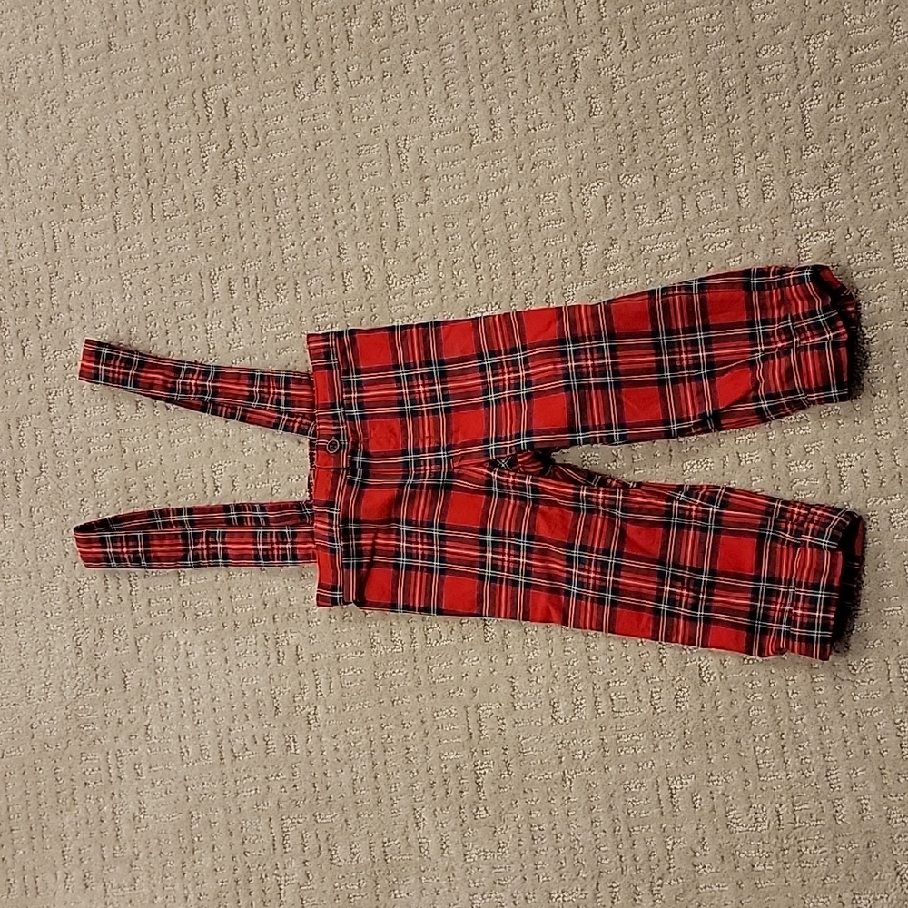 Janie and Jack plaid suspender pants